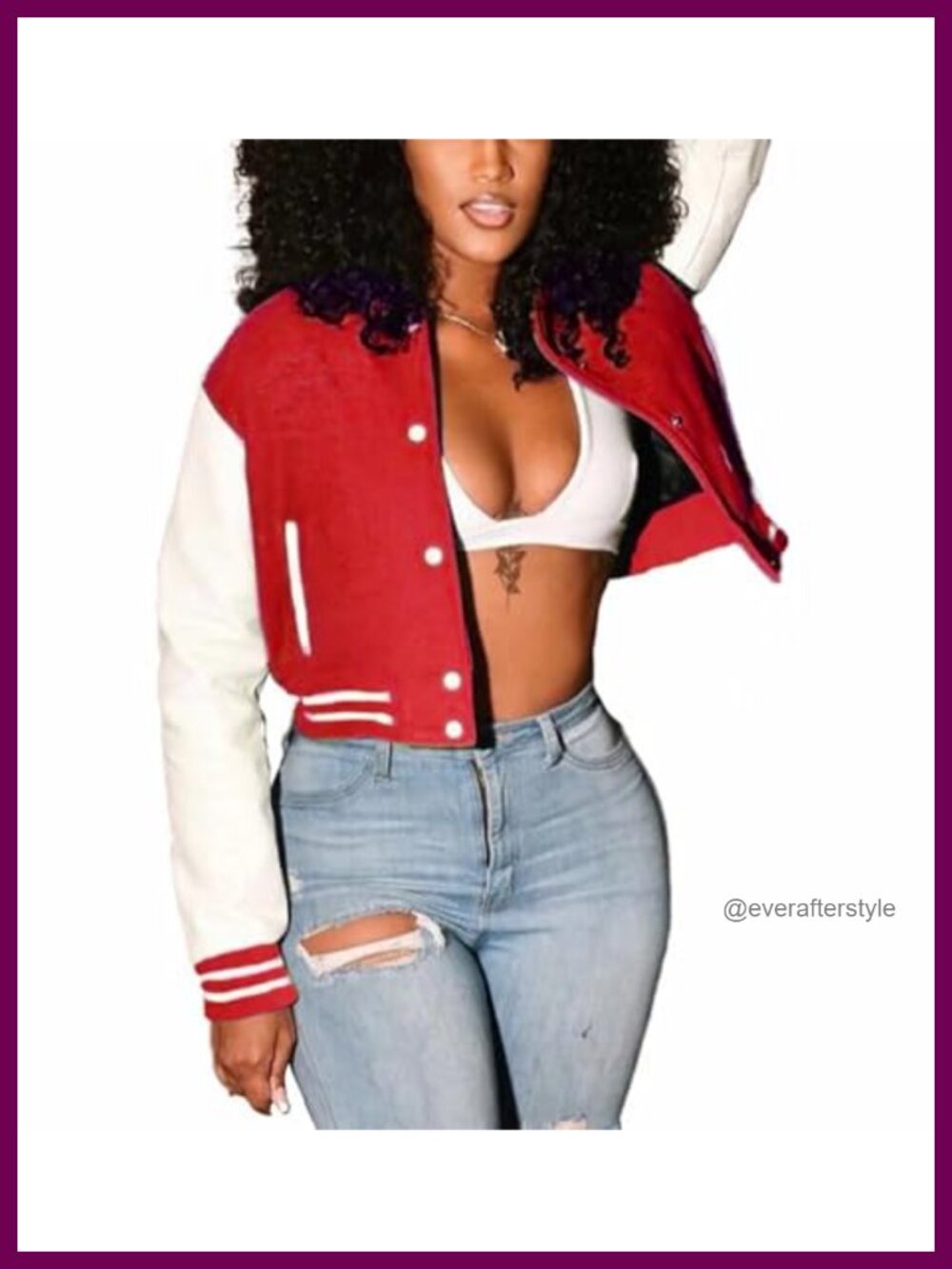 Women's Cropped Bomber Jacket Lightweight Striped Trim Button Front